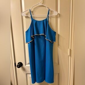 Pom Pom detailed Blue Dress